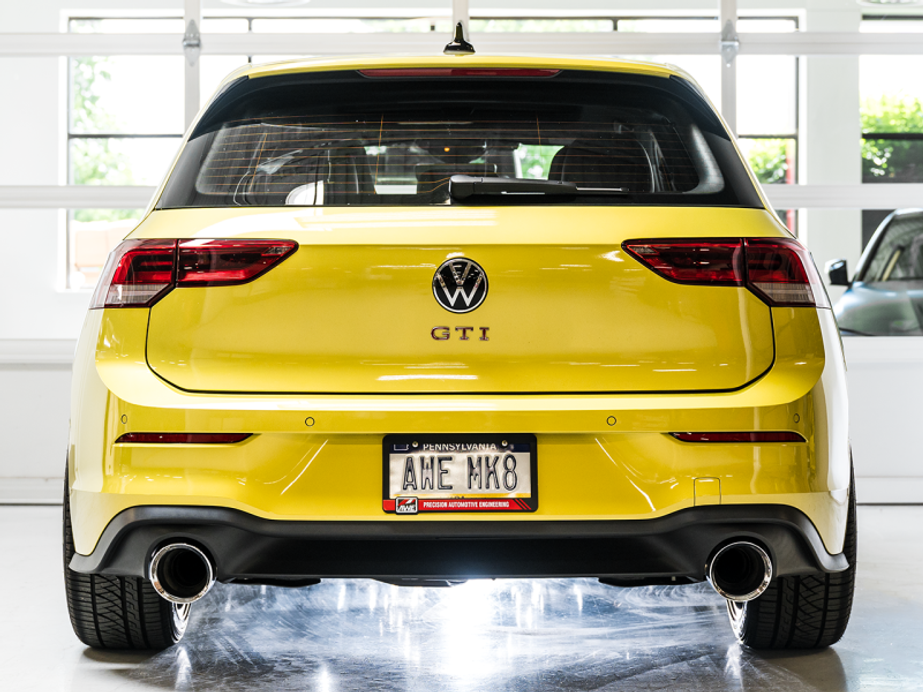 AWE 2022 VW GTI MK8 Touring Edition Exhaust - Chrome Silver Tips - 3015-32658 Photo - Mounted
