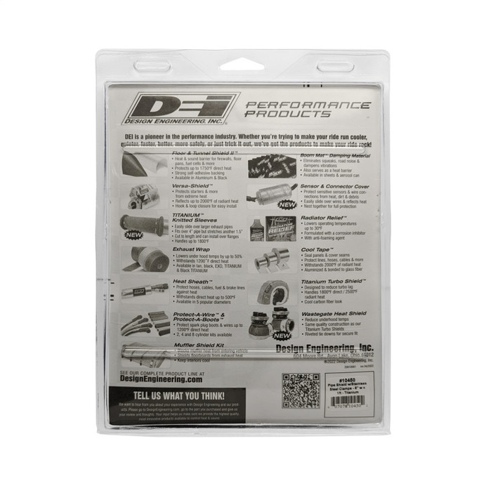 DEI Pipe Shield 6in w x 1ft - w/ Stainless Steel Clamps - Titanium - 10450 Photo - Unmounted
