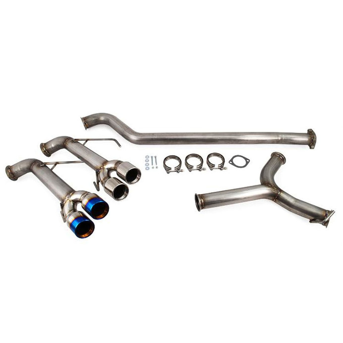 ETS extreme resonated cat-back exhaust with blue tips for the 2015-2021 WRX STi