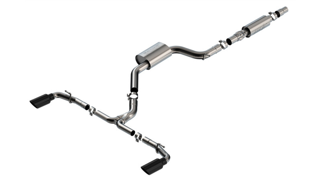 Borla 22-23 Volkswagen Golf GTI 2.0L AT/MT 3inch S-Type Cat-Back Exhaust - 4in Black Chrome Tips - 140883BC Photo - Primary