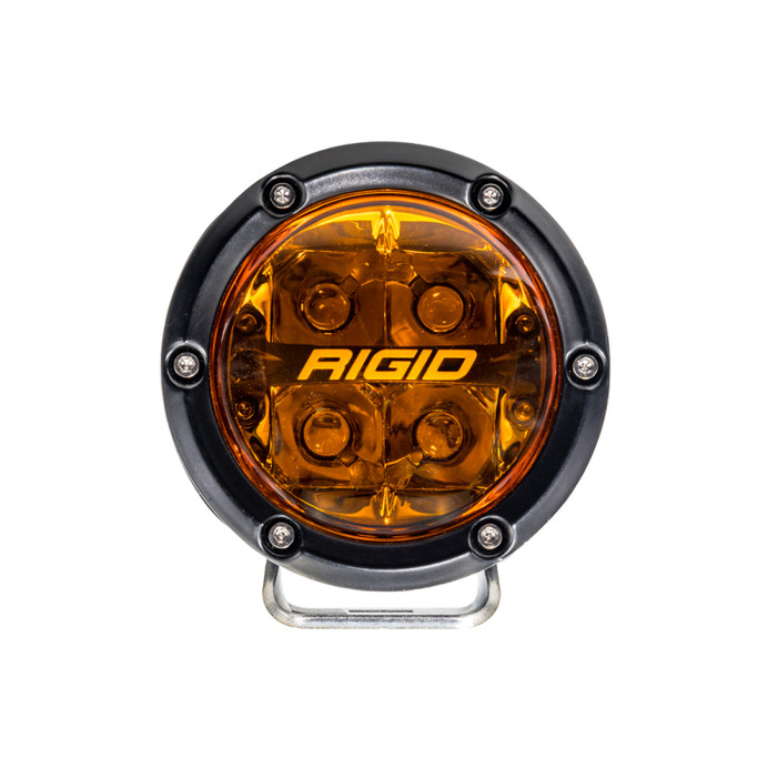 Rigid Industries 360-Series 4in SAE Fog w/ Amber PRO Lens - White (Pair) - 36123 Photo - Primary
