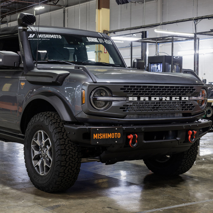 Mishimoto 2021+ Ford Bronco Modular Bumper License Plate Relocation - MMLP-BR-21M Photo - Mounted