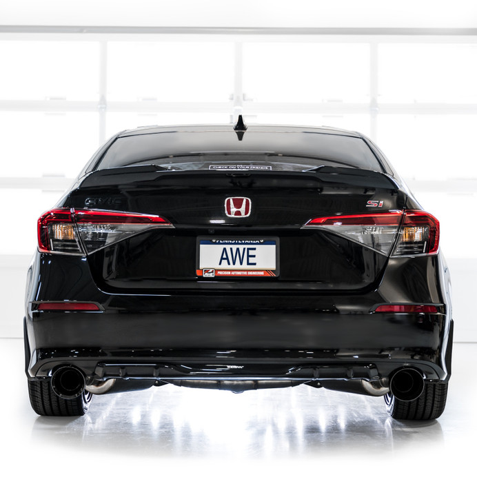 AWE Tuning 2022+ Honda Civic Si FE1 FWD Touring Edition Catback Exhaust - Dual Diamond Black Tips - 3015-33331 Photo - Mounted