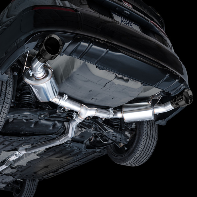 AWE Tuning 2022+ Honda Civic Si FE1 FWD Touring Edition Catback Exhaust - Dual Diamond Black Tips - 3015-33331 Photo - Mounted