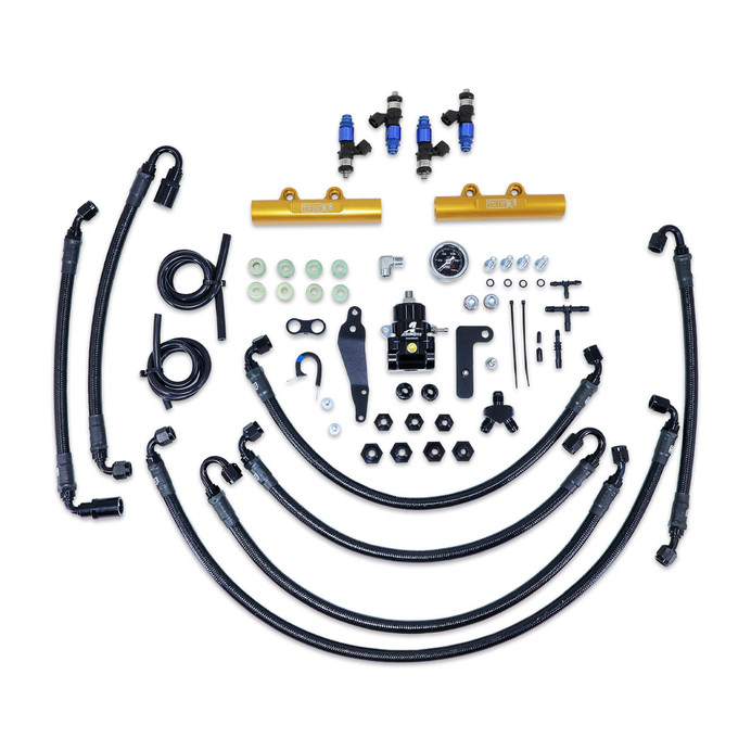 IAG Performance PTFE Flex Fuel System Kit w/ FIC Injectors Aeromotive FPR Gold IAG Fuel Rails 08-14 WRX 08-21 STI 2150cc - IAG-AFD-2346GD