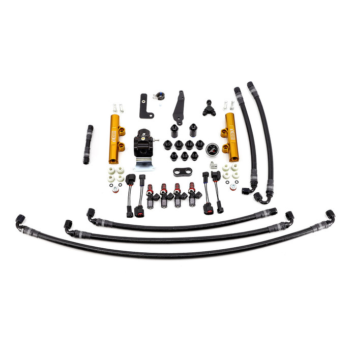 IAG Performance PTFE Fuel System Kit with Injectors Lines FPR Gold Fuel Rails 2008-21 STI 1050cc - IAG-AFD-2600GD