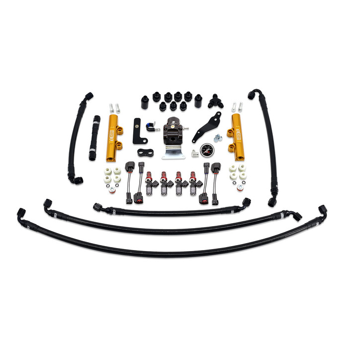 IAG Performance PTFE Fuel System Kit with Injectors Lines FPR Gold Fuel Rails 2008-14 WRX 1050cc - IAG-AFD-2620GD