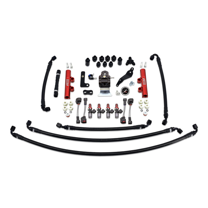 IAG Performance PTFE Fuel System Kit with Injectors Lines FPR Red Fuel Rails 2008-14 WRX 1050cc - IAG-AFD-2620RD