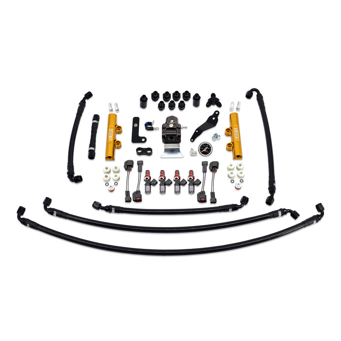 IAG Performance PTFE Fuel System Kit with Injectors Lines FPR Gold Fuel Rails 2008-14 WRX 1700cc - IAG-AFD-2622GD