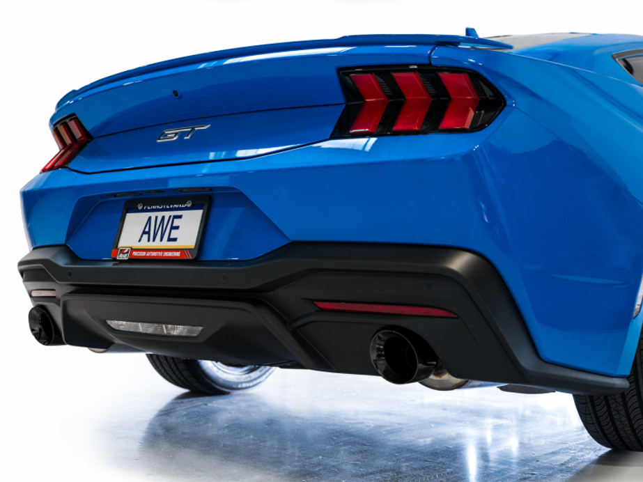 AWE 2024 Ford Mustang GT Fastback S650 RWD Touring Catback Exhaust w/ Dual Diamond Black Tips - 3015-33650 Photo - Mounted