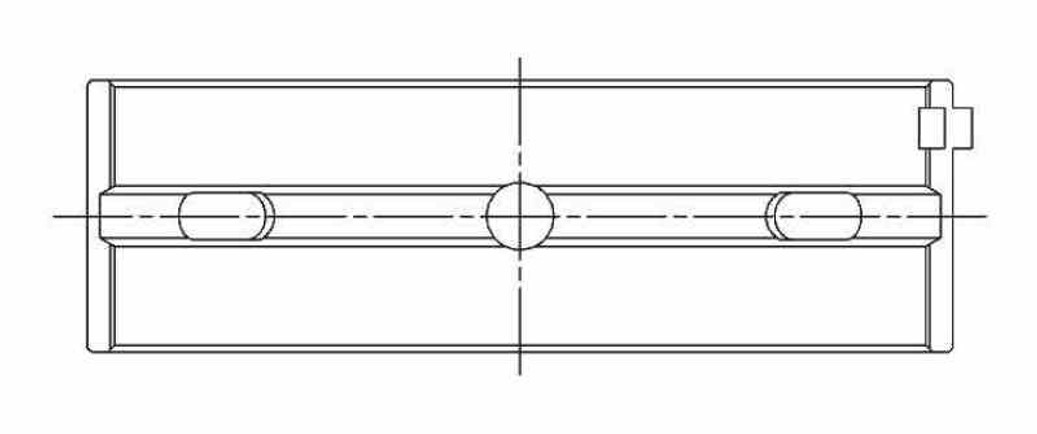 ACL Nissan VQ35DE 3.5L-V6 0.025 Oversized High Performance Main Bearing Set - 4M2633H-.025 Technical Drawing
