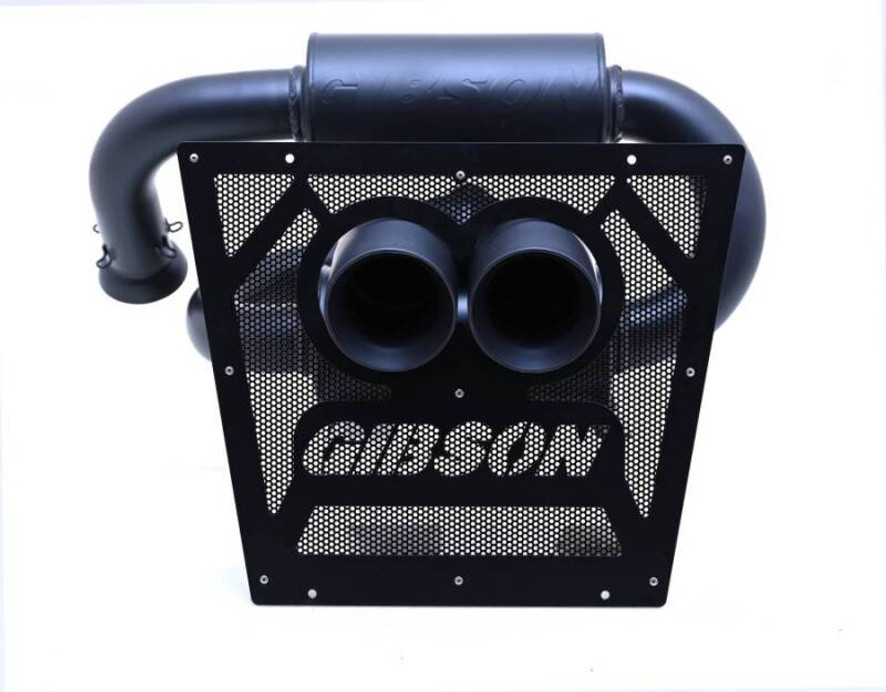 Gibson 2024 Cam-Am Maverick R 4in. T304 Stainless Round Dual Wall Slash-Cut Tip - Black Ceramic - 98057 User 1