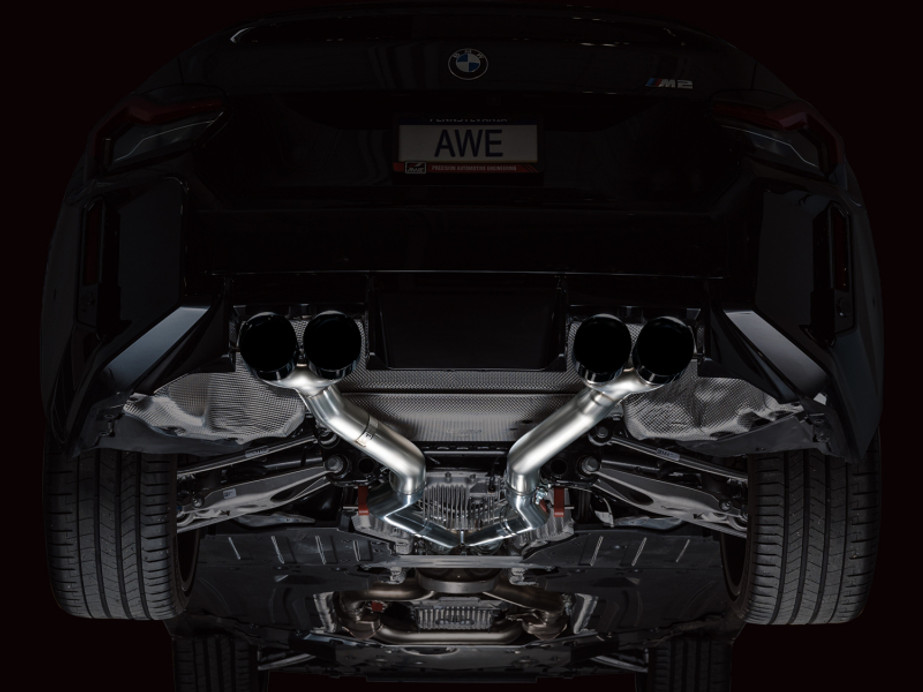 AWE Tuning 23-24 BMW G87 M2 Track Edition Exhaust - Diamond Black Tips - 3020-43487 Photo - Mounted