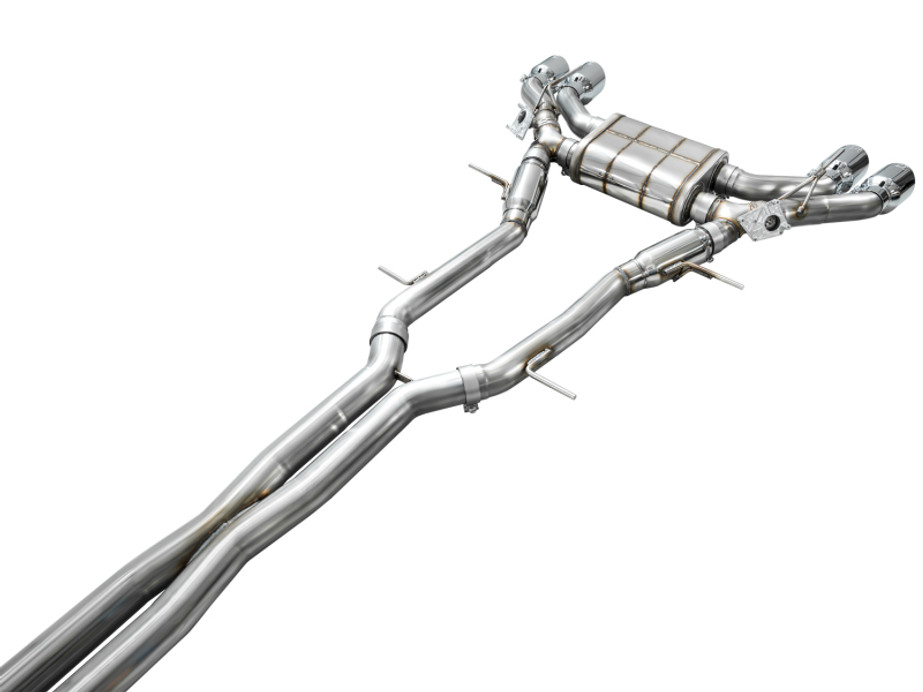 AWE Tuning 2021+ Cadillac CT4-V Blackwing SwitchPath Exhaust - Chrome Silver Tips - 3025-42436 Photo - out of package