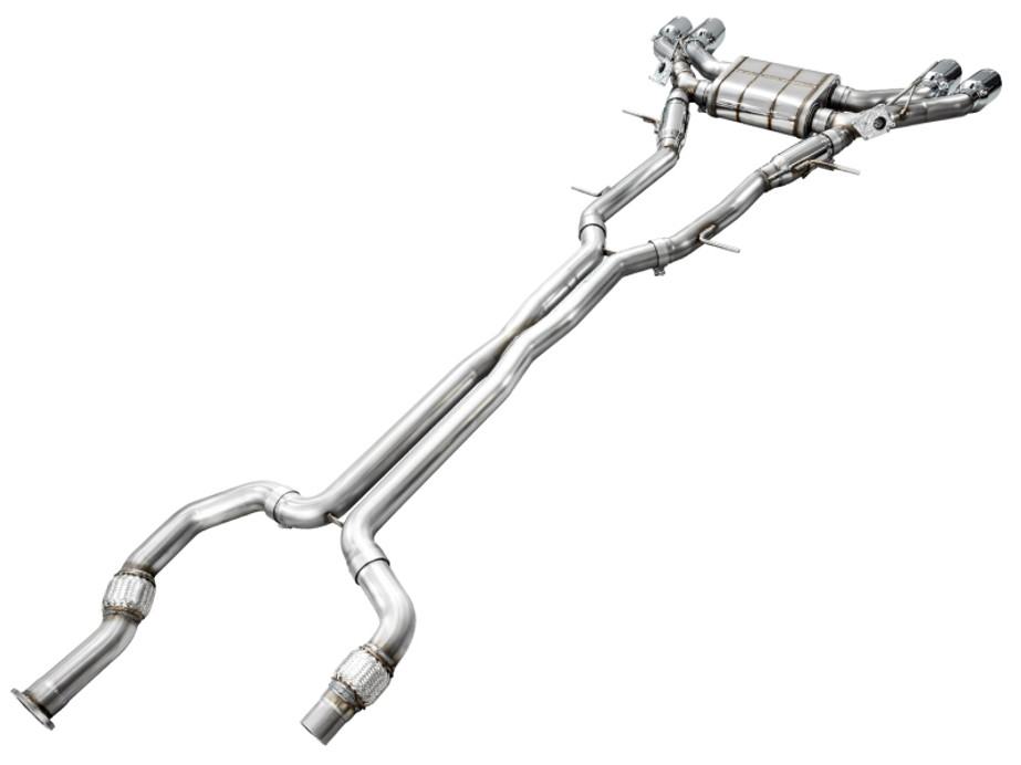AWE Tuning 2021+ Cadillac CT4-V Blackwing SwitchPath Exhaust - Chrome Silver Tips - 3025-42436 Photo - out of package