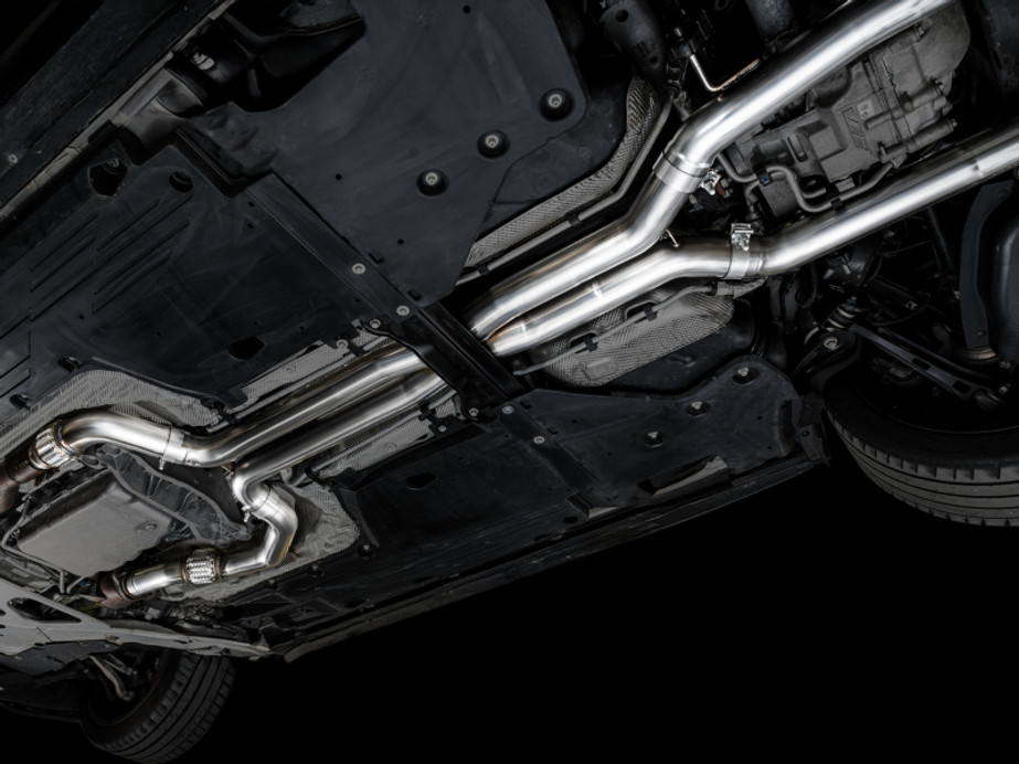 AWE Tuning 2021+ Cadillac CT4-V Blackwing SwitchPath Exhaust - Diamond Black Tips - 3025-43436 Photo - Mounted