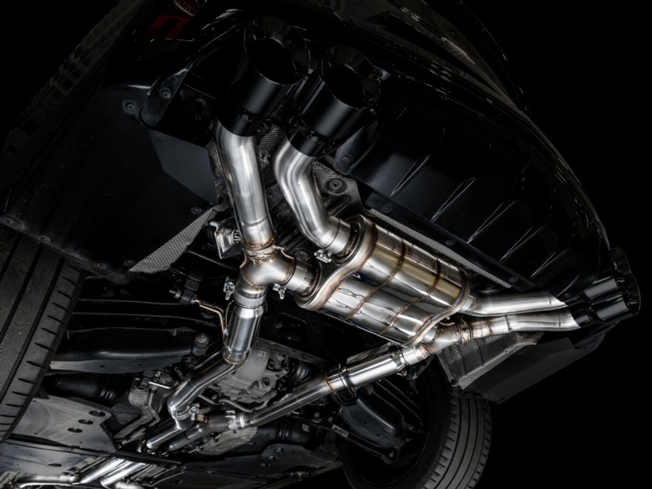 AWE Tuning 2021+ Cadillac CT4-V Blackwing SwitchPath Exhaust - Diamond Black Tips - 3025-43436 Photo - Mounted