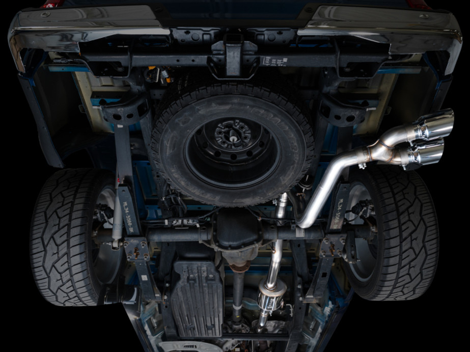 AWE 21-25 Ford F150 (14th Gen Reg Cab) Cat-Back Exhaust - 4.5in Dual Side Exit Chrome Tips - 3015-32145 Photo - Mounted