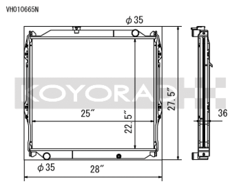 Koyo 96-02 Toyota 4Runner 2.7L / 3.4L w/ 5MT Radiator (Requires Cap PN SK-C13) - VH010665N Photo - Primary
