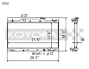 Koyo 02-06 Acura RSX Base/Type-S (MT) Radiator (Req. Non-OEM Rad. Cap) - V2425 Photo - Primary