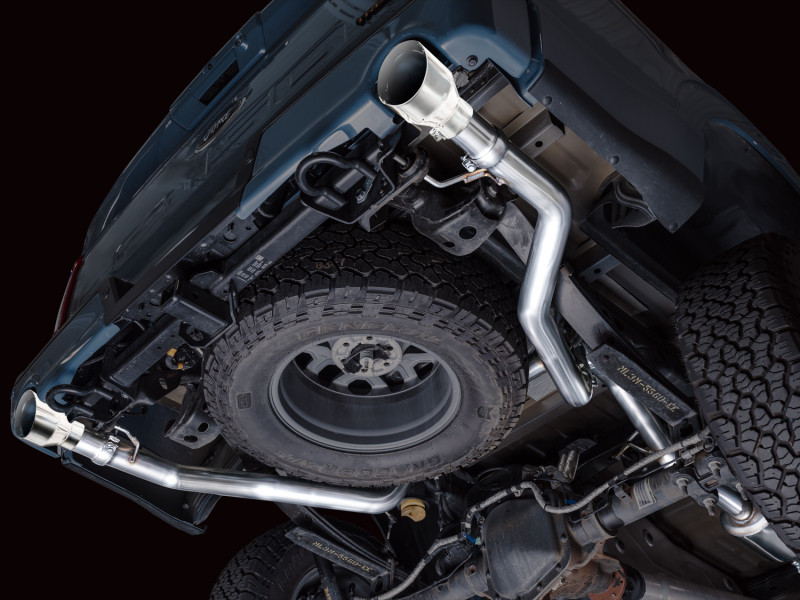 AWE Tuning 2021+ Ford F150 Tremor w/ Bumper Cutouts 0FG Non-Resonated Catback w/ Chrome Silver Tips - 3020-32402 Photo - Mounted