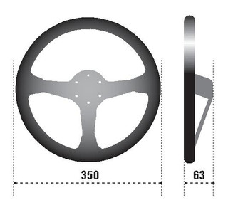 Sparco Steering Wheel 345 Leather Black - 015R345MLN Photo - Primary