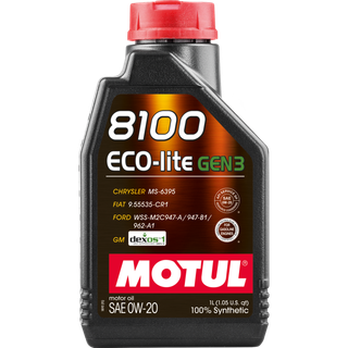 Motul 1L Synthetic Engine Oil 8100 Eco-Lite Gen3 0W20 - 111363 Photo - Primary