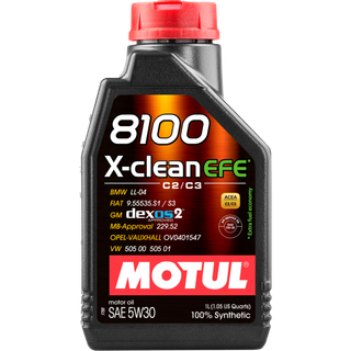 Motul 1L Synthetic Engine Oil 8100 X-CLEAN 5W30 - 111367 Photo - Primary