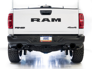 AWE Tuning 2025+ RAM 1500 RHO 3.0 I6 TT 0FG Dual Rear Exit Catback Exhaust - Diamond Black Tips - 3015-33630 Photo - Mounted