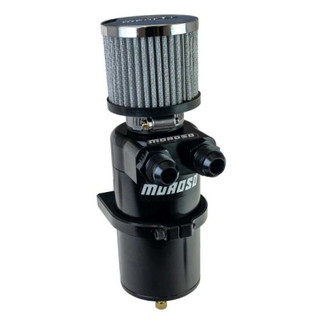 Moroso Dual Inlet -10AN Billet Breather Tank Catch Can - Black - 85415 User 1