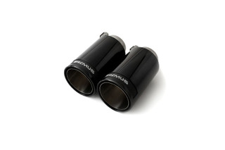Remus Stainless Steel 98mm Black Chrome Straight w/Carbon Insert Tail Pipe Set (Pair) - 0026 98CBR Photo - Primary