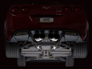 AWE Tuning 05-07 C6 Chevrolet Corvette 6.0L Touring Edition Axleback Exhaust w/ Diamond Black Tips - 3015-43660 Photo - Mounted