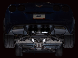 AWE Tuning C6 Chevrolet Corvette Z06/ZR1 Track Edition Axle-back Exhaust w/ Diamond Black Tips - 3020-43606 Photo - Mounted