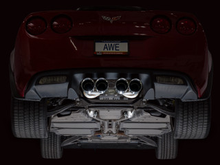 AWE Tuning 05-07 C6 Chevrolet Corvette 6.0L Touring Edition Axleback Exhaust w/ Chrome Silver Tips - 3015-42660 Photo - Mounted