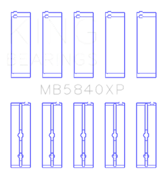 King Engine Bearings Chrysler/Dodge Gen 3 Hemi 5.7L/6.1L/6.4L Crankshaft Main Bearing Set (Set of 5) - MB5840XP Photo - Primary