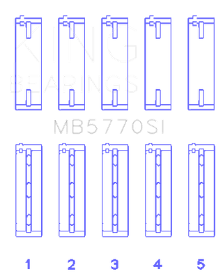King Engine Bearings Nissan/Infiniti VK45 - VK50 - VK56 Main Bearing Set - Size STD - MB5770SI Photo - Primary