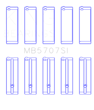 King Engine Bearings Hyundai G4KE / G4KC (Size +25) Main Bearings (Set of 5) - MB5707SI0.25 Photo - Primary