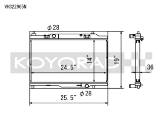 Koyo 14-19 Ford Fiesta ST 36mm Hyper Core + NFLO Triple Pass Radiator - VH322965N Photo - Primary