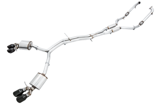AWE Tuning Audi B9 S4 Touring Edition Exhaust - Non-Resonated (Black 102mm Tips) - 3010-43050 Photo - Primary