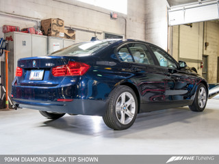 AWE Tuning BMW F30 320i Touring Exhaust w/Performance Mid Pipe - Diamond Black Tip (90mm) - 3015-23036 Photo - out of package