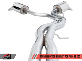 AWE Tuning Audi B9 SQ5 Resonated Touring Edition Cat-Back Exhaust - No Tips (Turn Downs) - 3015-31016 Photo - out of package