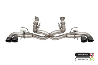 Corsa 20-22 Corvette C8 3in Valved Cat-Back 4.5in Blk Quad Tips - Fits Factory NPP Exhaust w/ AFM - 21106BLK