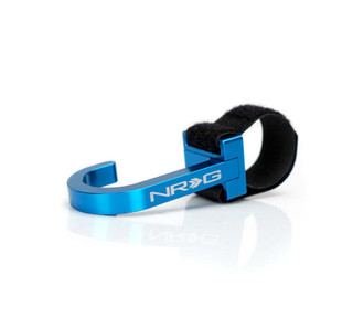 NRG Steering Wheel Hook CNC Aluminum w/ Laser Logo - Blue - STR-100BL Photo - Close Up