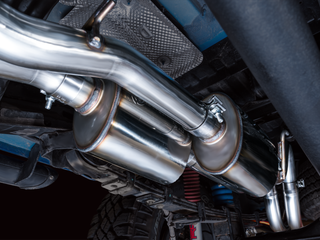 AWE 16-22 Toyota Tacoma 0FG Catback Exhaust w/ BashGuard - Dual Diamond Black Tips - 3015-33826 Photo - out of package
