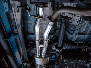 AWE 16-22 Toyota Tacoma 0FG Catback Exhaust w/ BashGuard - Dual Diamond Black Tips - 3015-33826 Photo - out of package