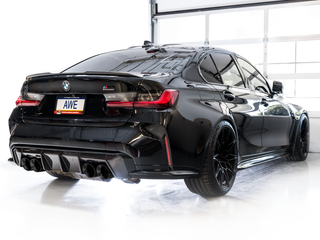 AWE Track Edition Catback Exhaust for BMW G8X M3/M4 - Diamond Black Tips - 3020-42482 Photo - Mounted