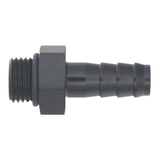 DeatschWerks 6AN ORB Male to 3/8in Male Triple Barb Fitting (Incl O-Ring) - Anodized Matte Black - 6-02-0501-B Photo - Primary