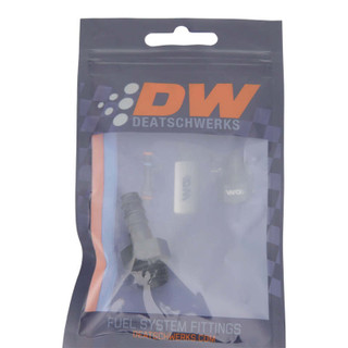 DeatschWerks 6AN ORB Male to 5/16in Male Triple Barb Fitting (Incl O-Ring) - Anodized Matte Black - 6-02-0502-B Photo - lifestyle view