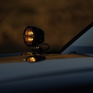 Rigid Industries 360-Series 4in SAE Fog w/ Amber PRO Lens - White (Pair) - 36123 Photo - Mounted