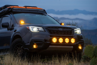 Rigid Industries 360-Series 6in SAE Fog w/ Amber PRO Lens - White (Pair) - 36210 Photo - Mounted